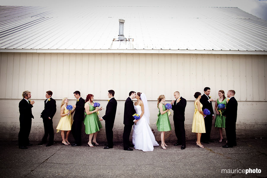 Non-traditional wedding party portrait by Seattle Wedding Photographer Maurice Photo