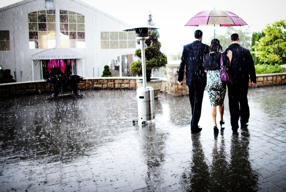 A rainy day wedding at Newcastle.