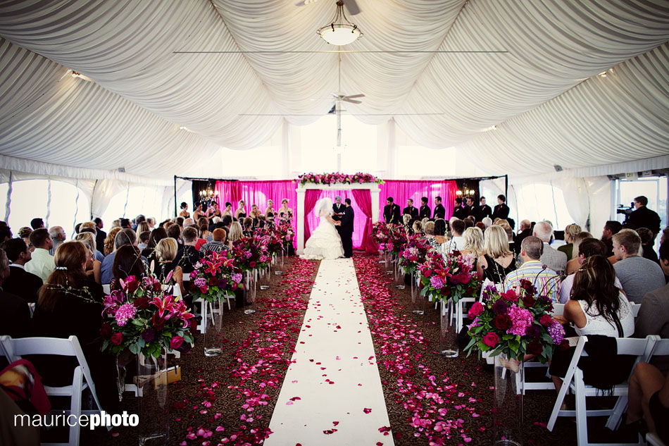 Pictures of the wedding ceremony in the Newcastle tent.