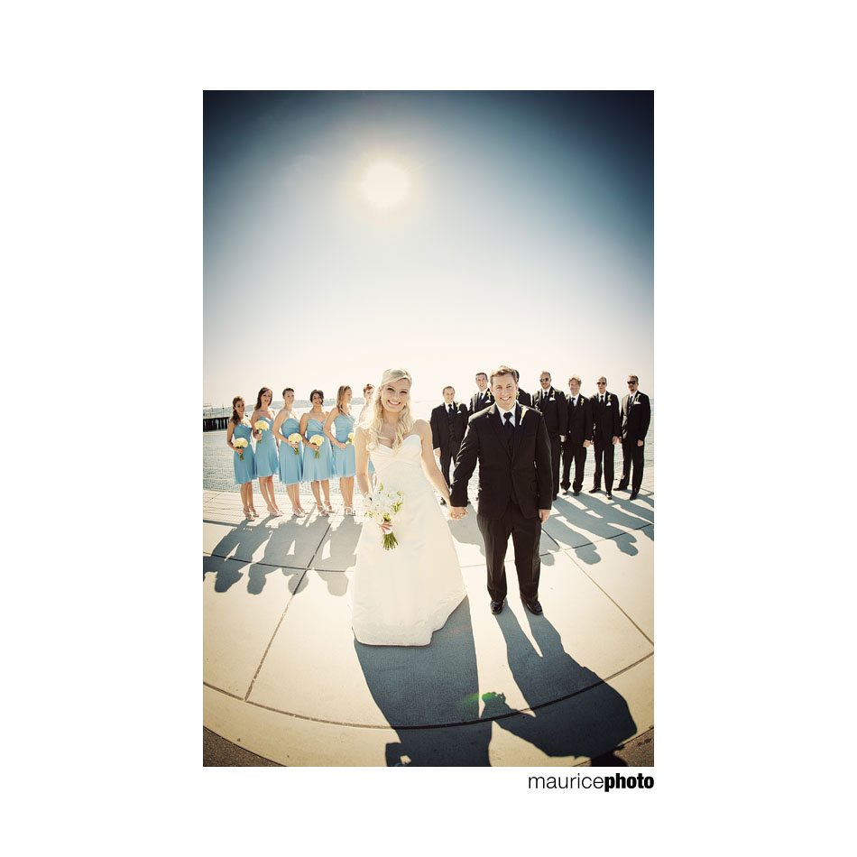 Bride and Groom pose with wedding party Seattle Wedding Photographer Maurice Photo