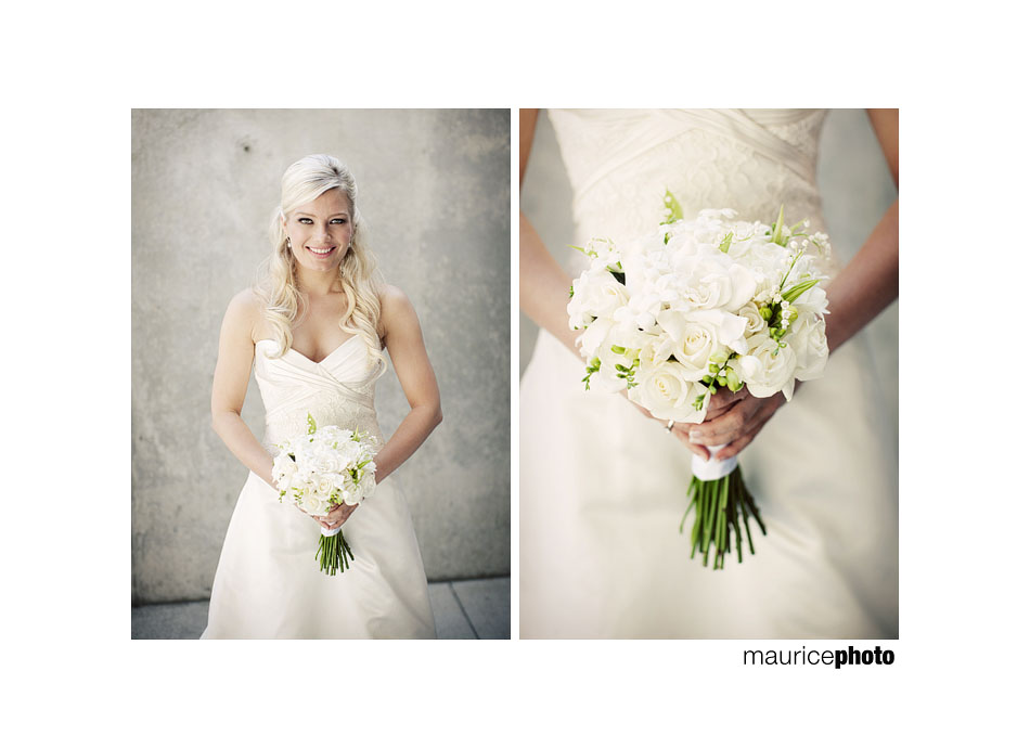 Picture of a bride at the Olympic Sculpture Park in Seattle. 