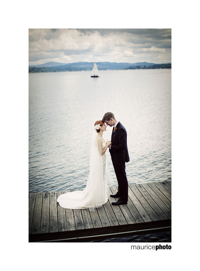 Couple poses for pictures at the Seattle Tennis Club