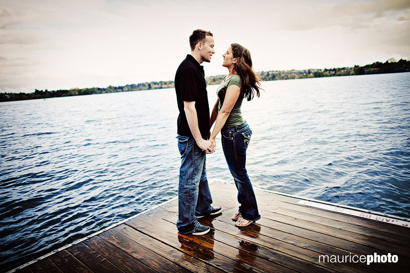Portraits on a dock, on a lake, in Seattle