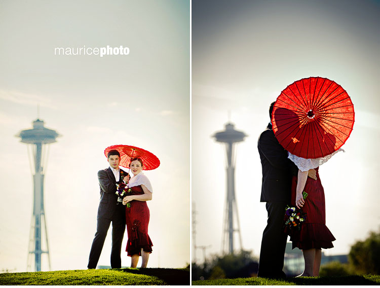 Space Needle Wedding portraits.