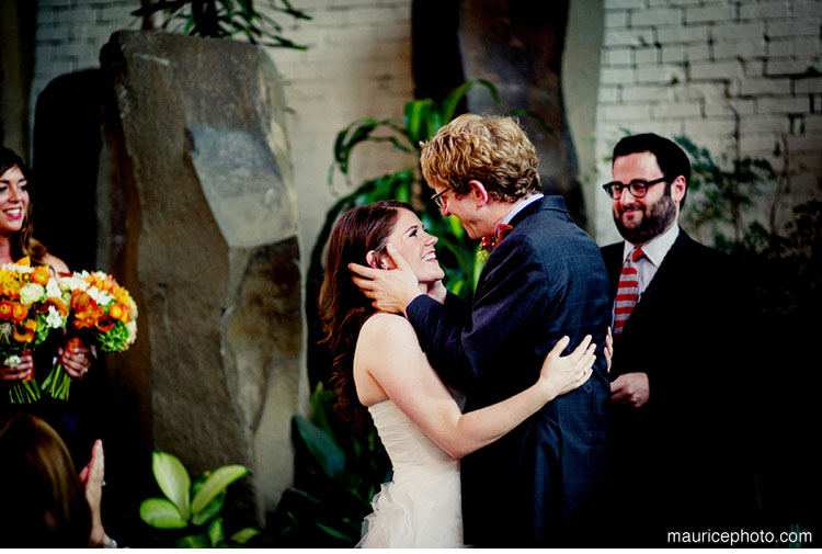 Bride and groom during wedding ceremony