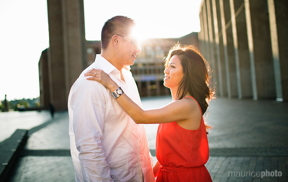 Sunset engagement photos. 