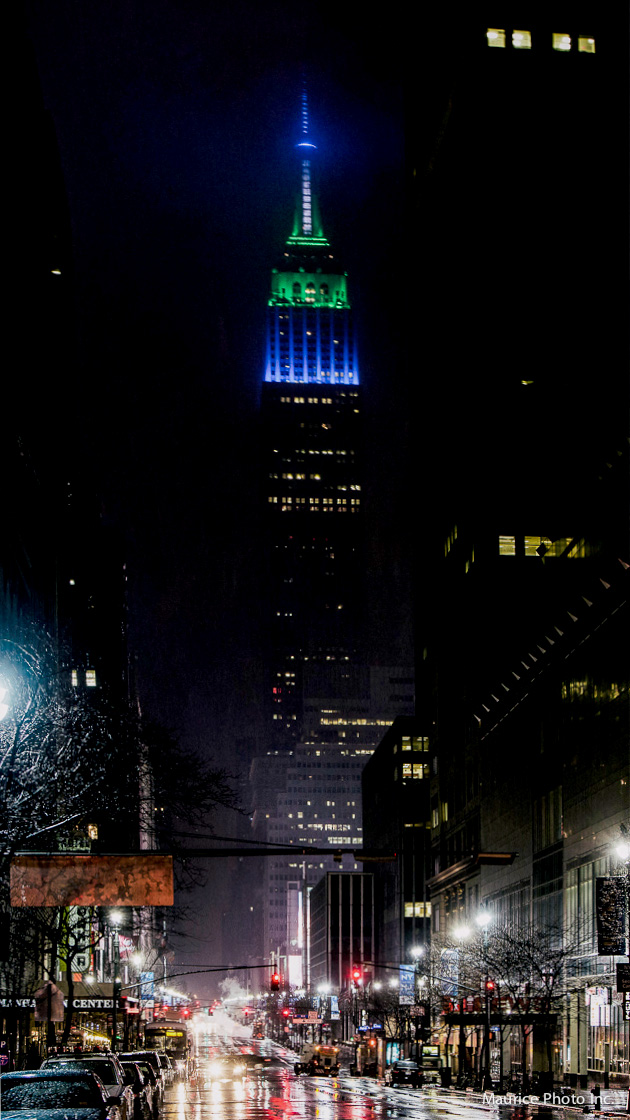 Empire State Building after Super Bowl 48 Seahawks