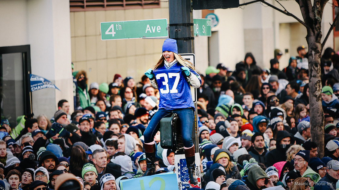 Seahawks fans at Victory Parade