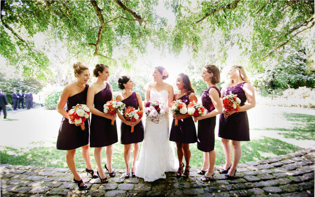 Parson's Garden Wedding Party Photo