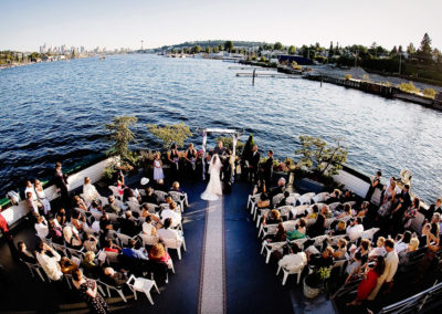 Wedding ceremony on the Skansonia on Lake Union.