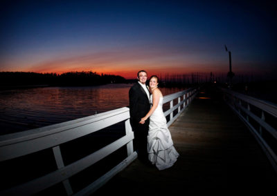 Bride and groom pose for photos in Pt. Townsend