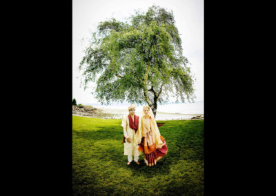 Bride and groom in Indian Wedding clothes.