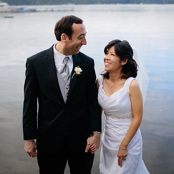 Bride and Groom at Alderbrook Resort Wedding
